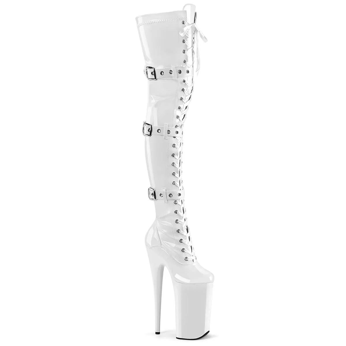 10 Inch Heel BEYOND-3028 White Patent