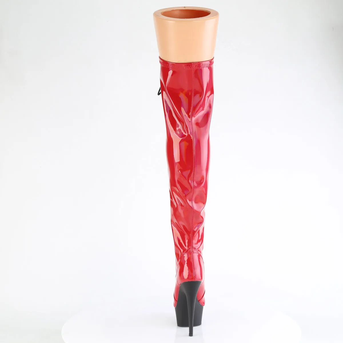 6 Inch Heel DELIGHT-3029 Red Stretch Holo