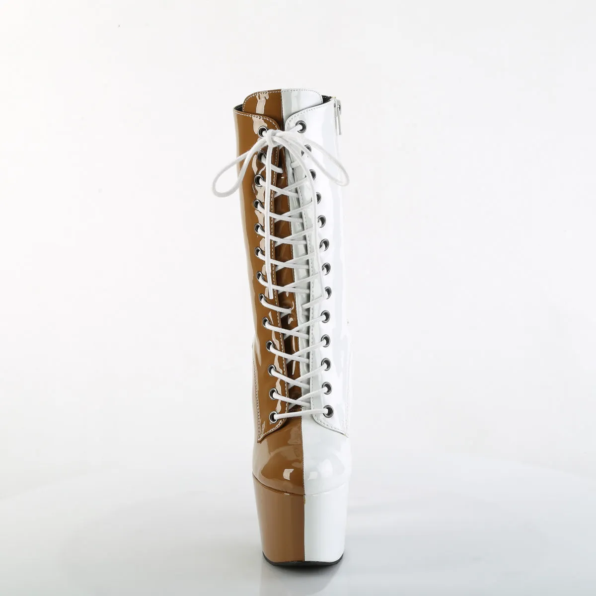 7 Inch Heel ADORE-1040TT Taupe White Patent