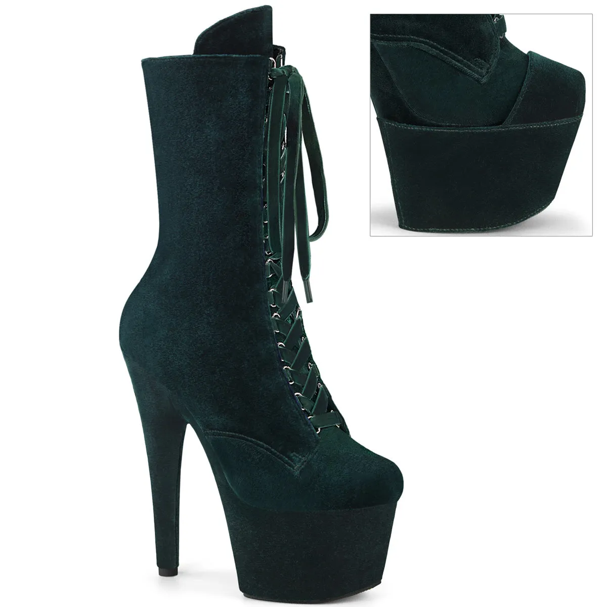 7 Inch Heel ADORE-1045VEL Emerald Green Velvet