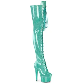 7 Inch Heel ADORE-3020GP Aqua Glitter