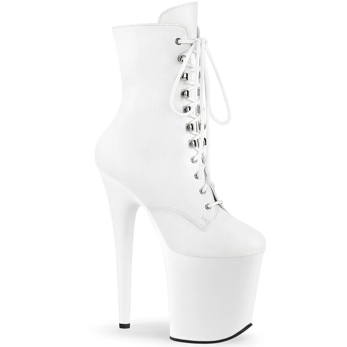 8 Inch Heel FLAMINGO-1020 White Pu