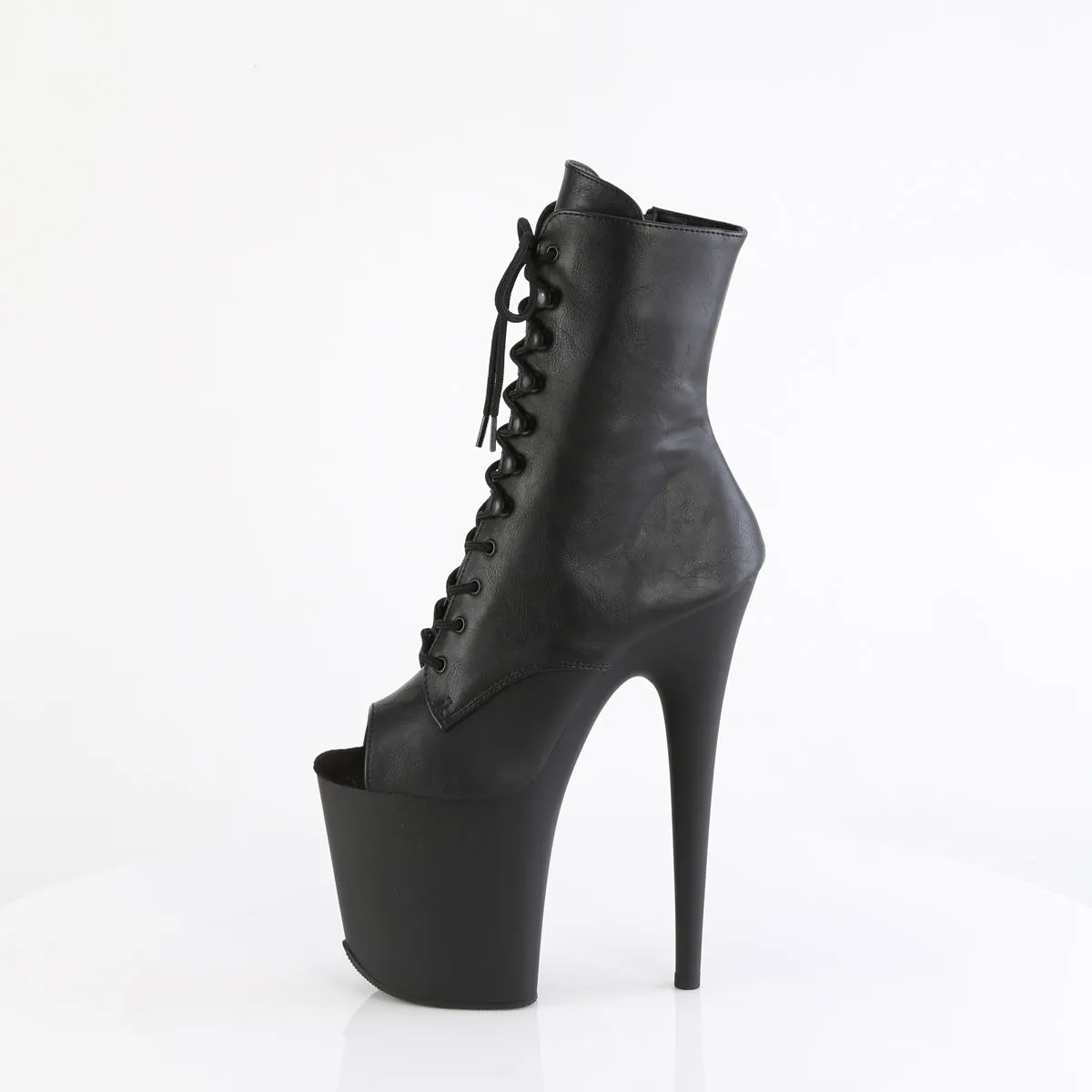 8 Inch Heel FLAMINGO-1021 Black Pu