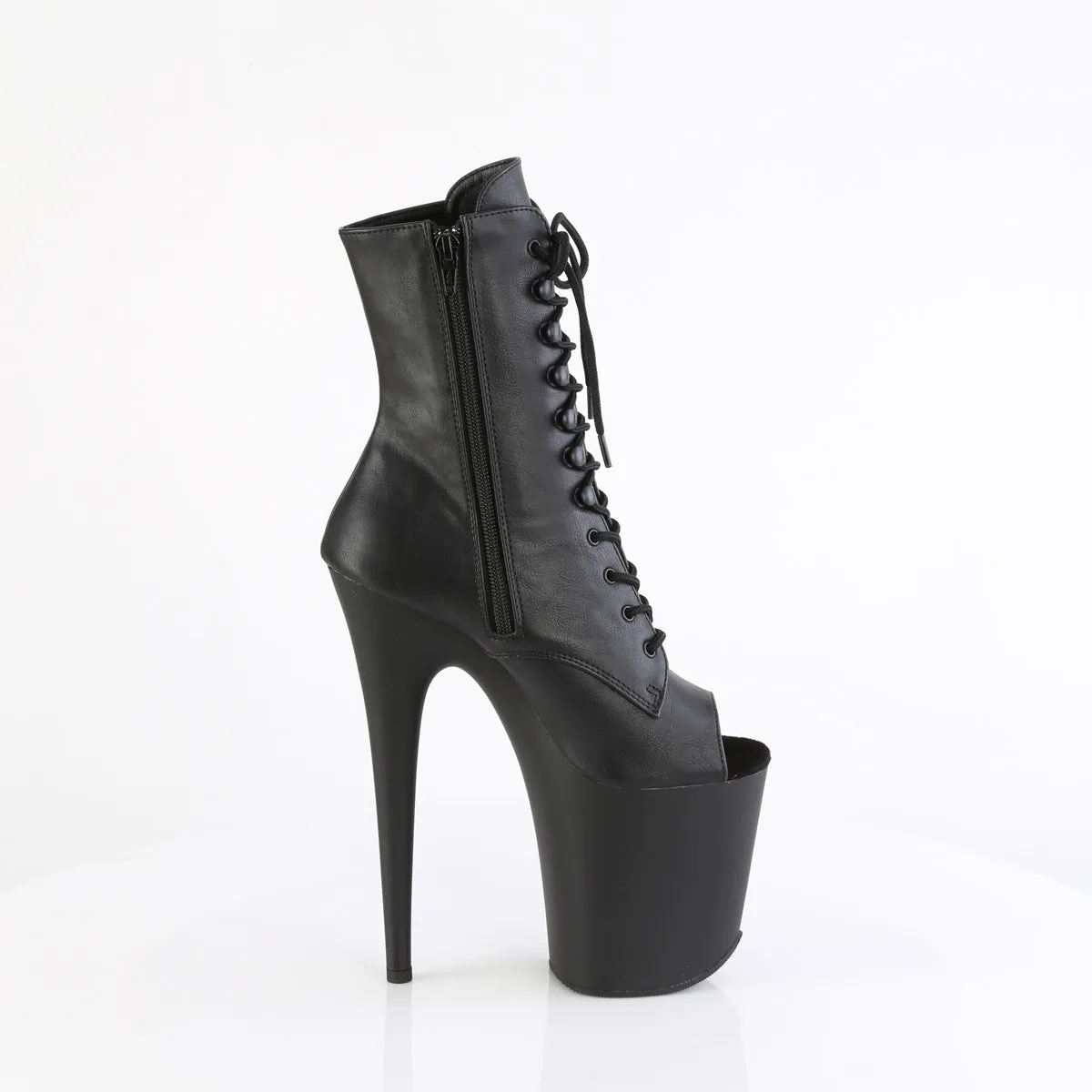 8 Inch Heel FLAMINGO-1021 Black Pu