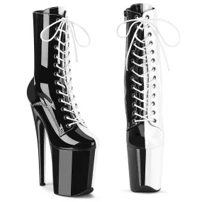 8 Inch Heel FLAMINGO-1040TT Black White Patent