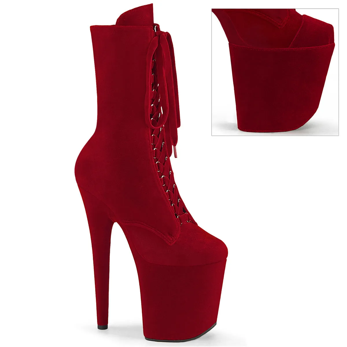 8 Inch Heel FLAMINGO-1045VEL Red Velvet