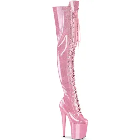 8 Inch Heel FLAMINGO-3020GP Baby Pink Glitter