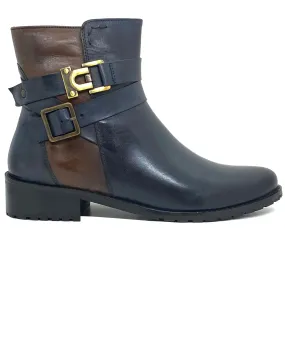 Andare Bretta Ladies Two Tone Buckle Trim Ankle Boot