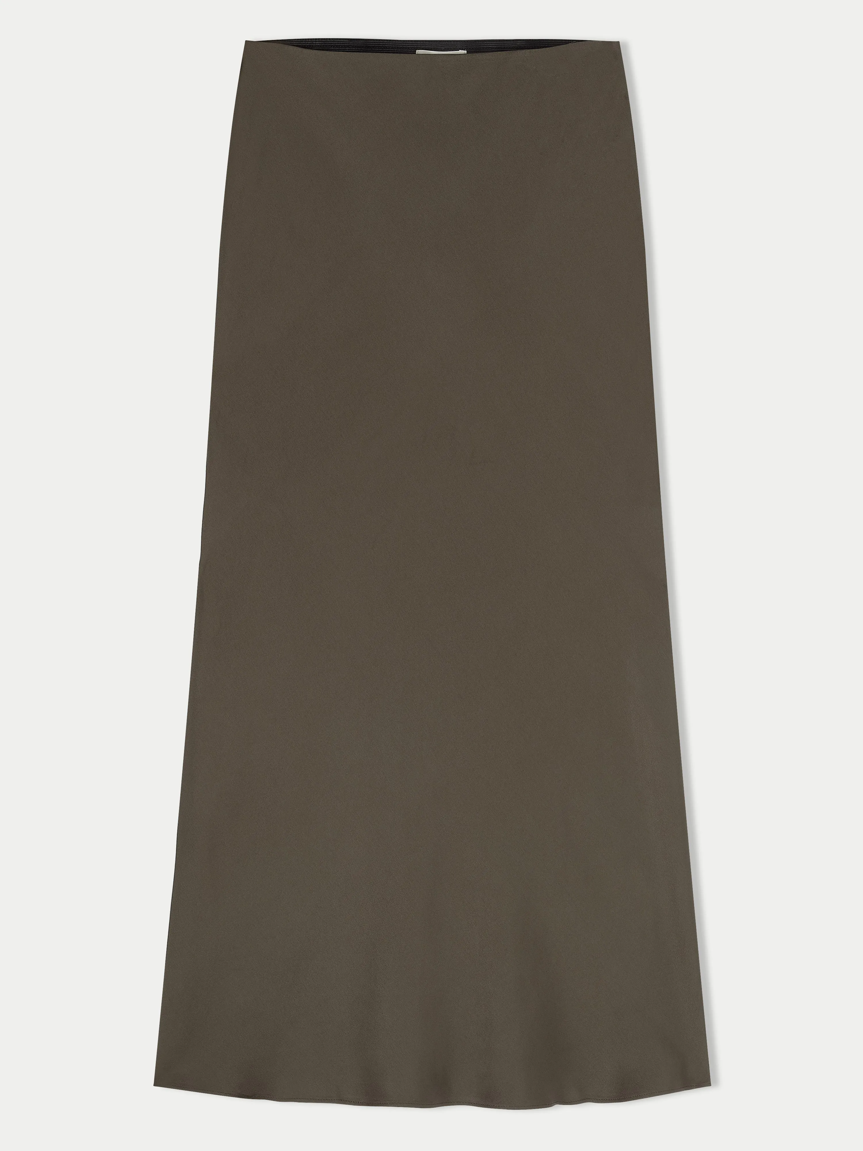 Bias Cut Maxi Skirt | Warm Smoke