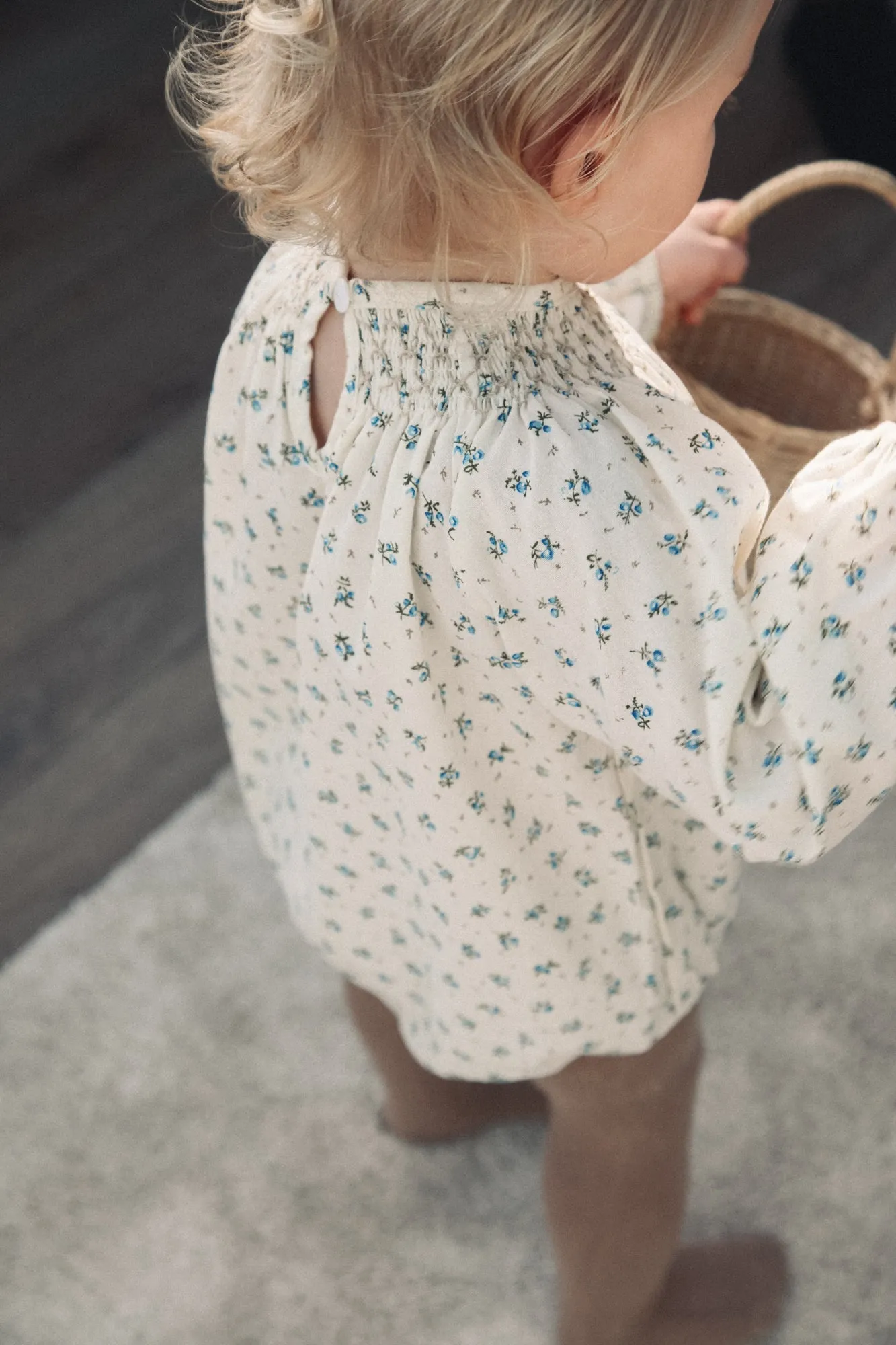 Blue Floral Ditsy Pocket Romper