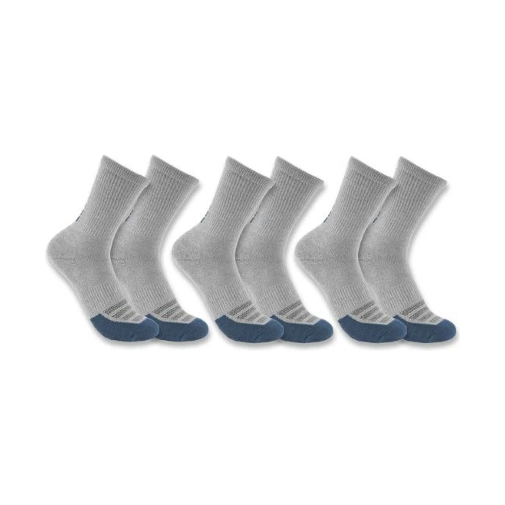 Carhartt Women's Force Midweight Logo Crew 3 Pack Socks - Asphalt Heather