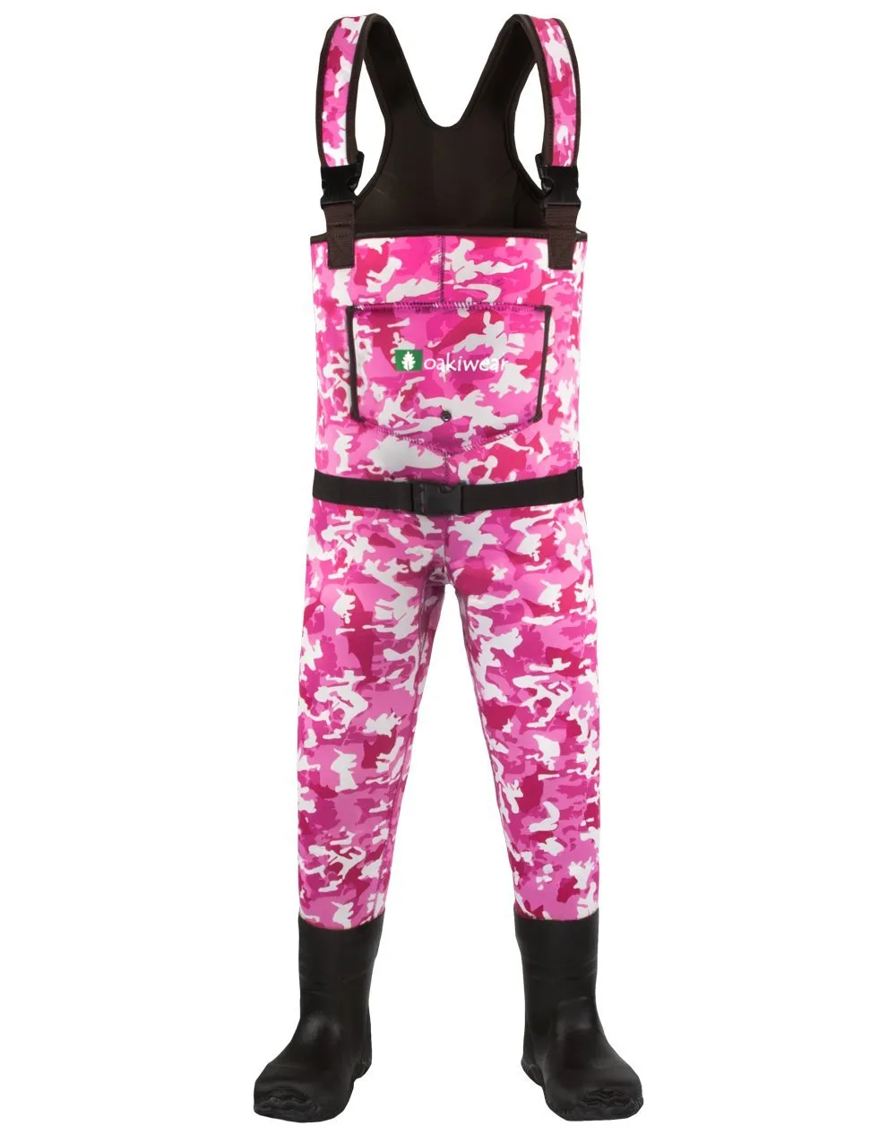 Children's Neoprene Waders, Pink Camo