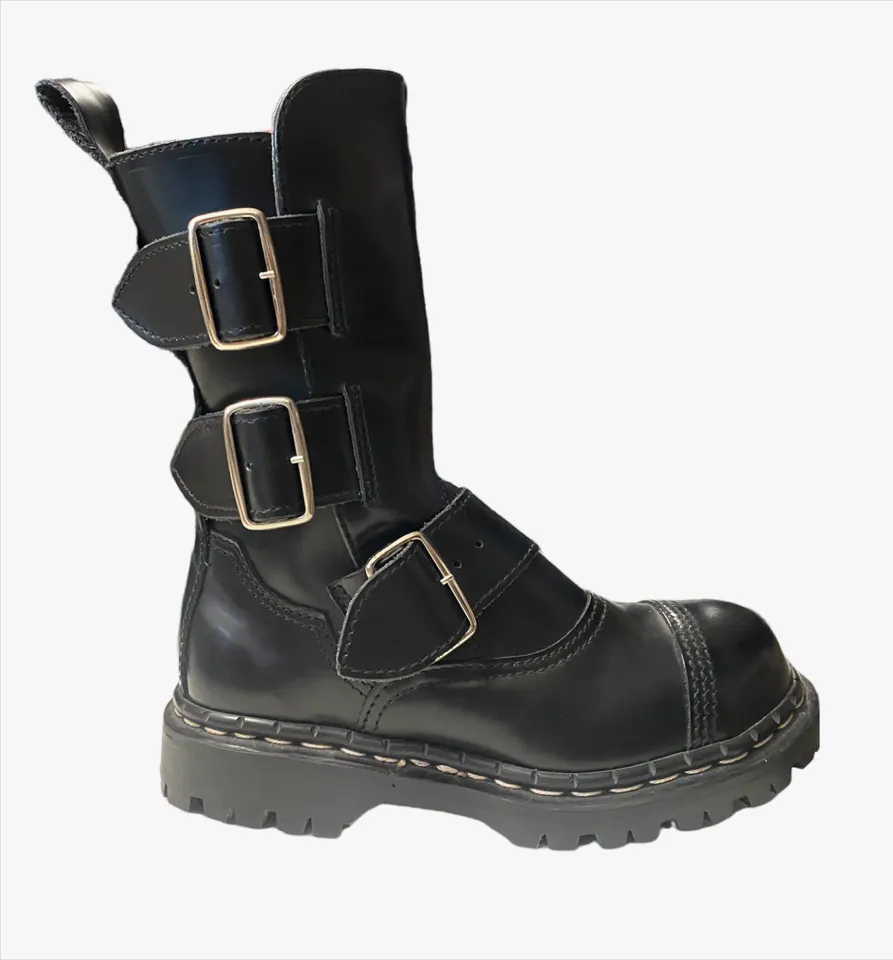 GRIPFAST BLACK LEATHER STRAP BOOT