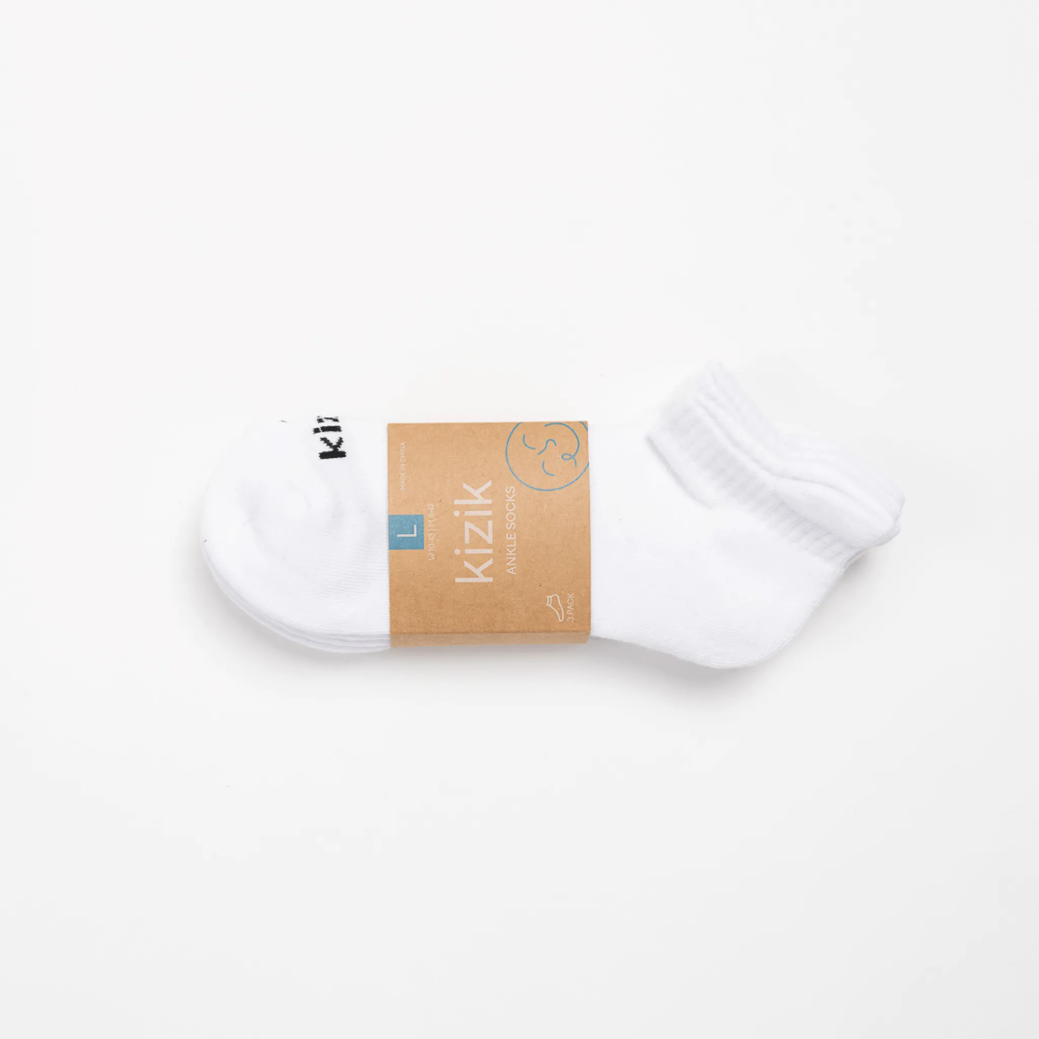 Kizik Ankle Socks - White - 3 Pack