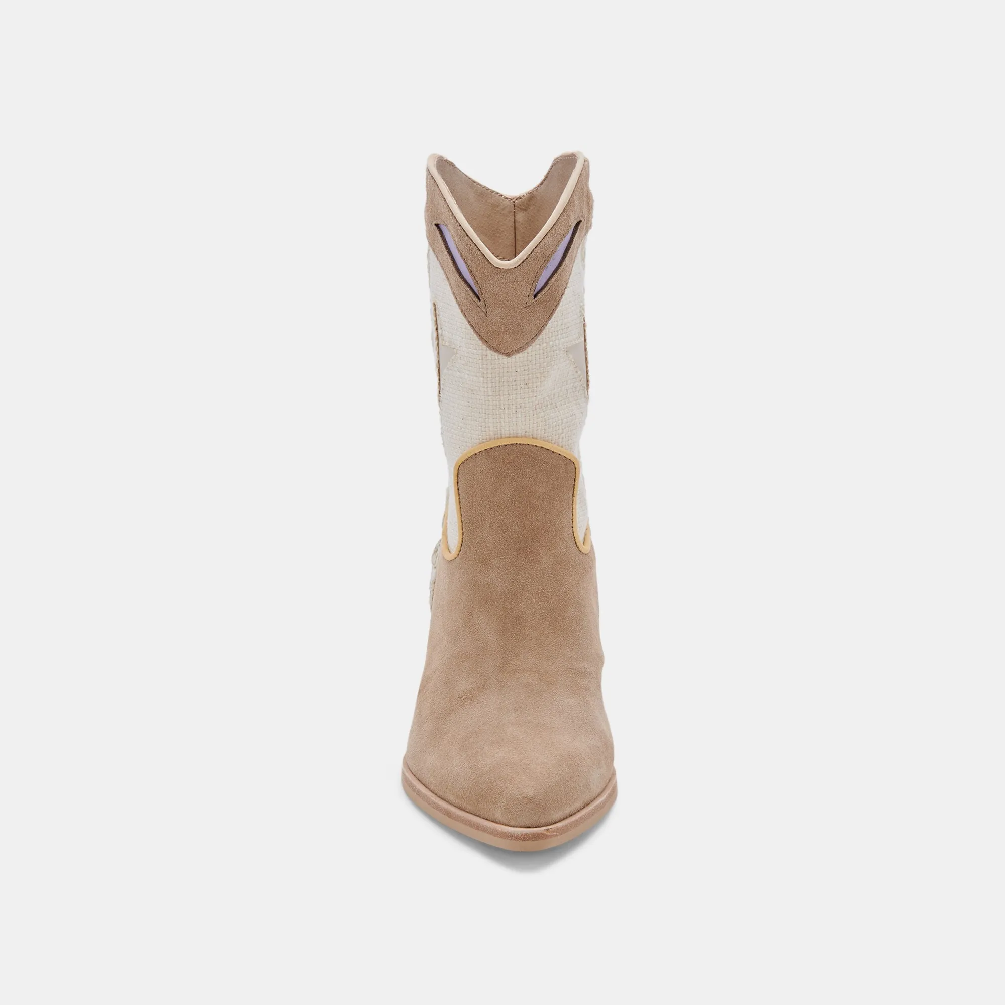 LORAL BOOTIES IN TAUPE MULTI SUEDE - re:vita