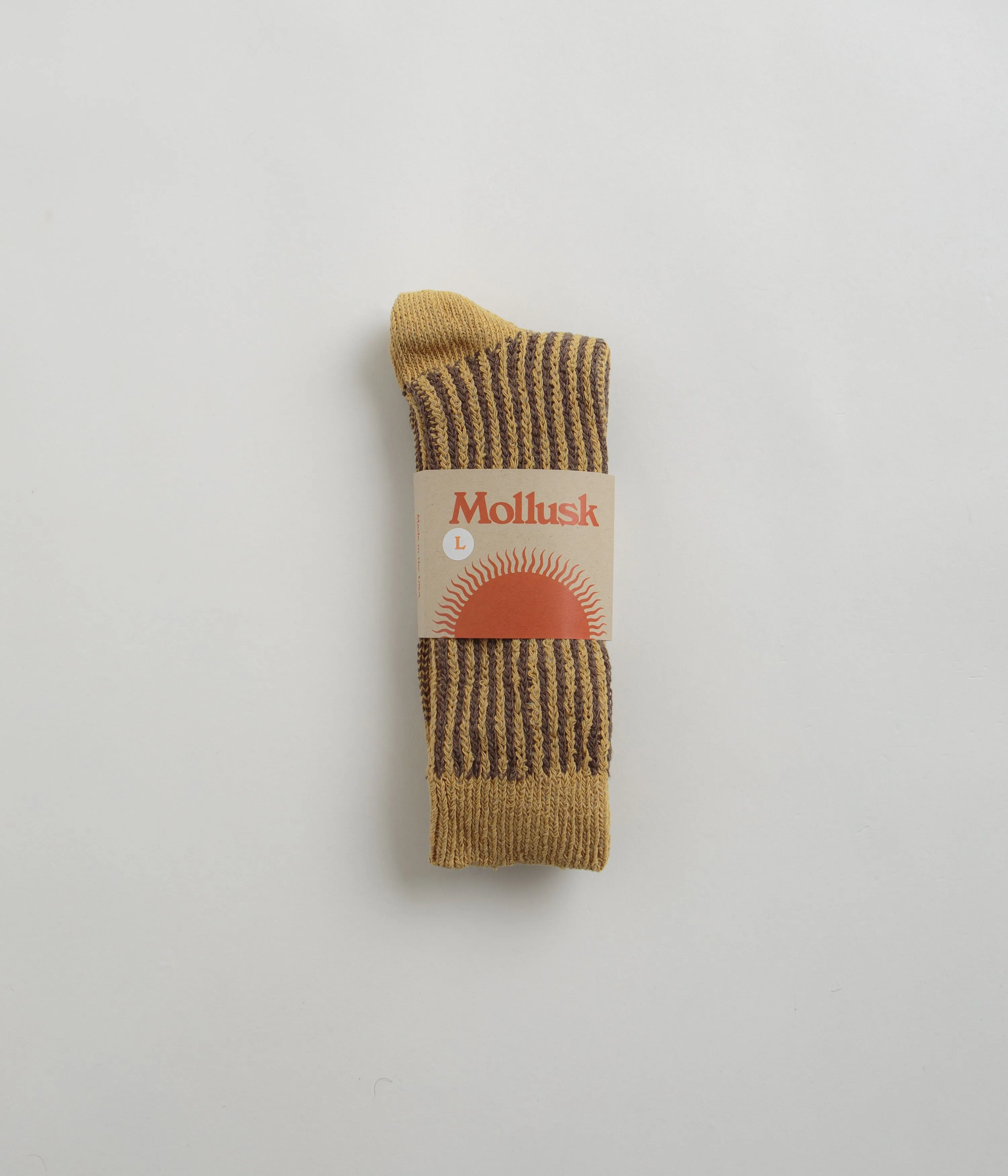 Mollusk Two Tone Rib Socks - Yellow