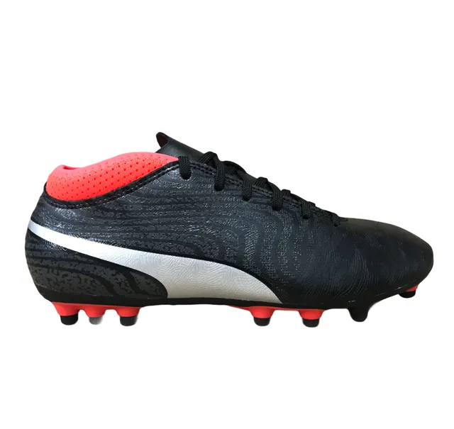 Puma men's football boot One 18.4 AG 104553 01 black silver red