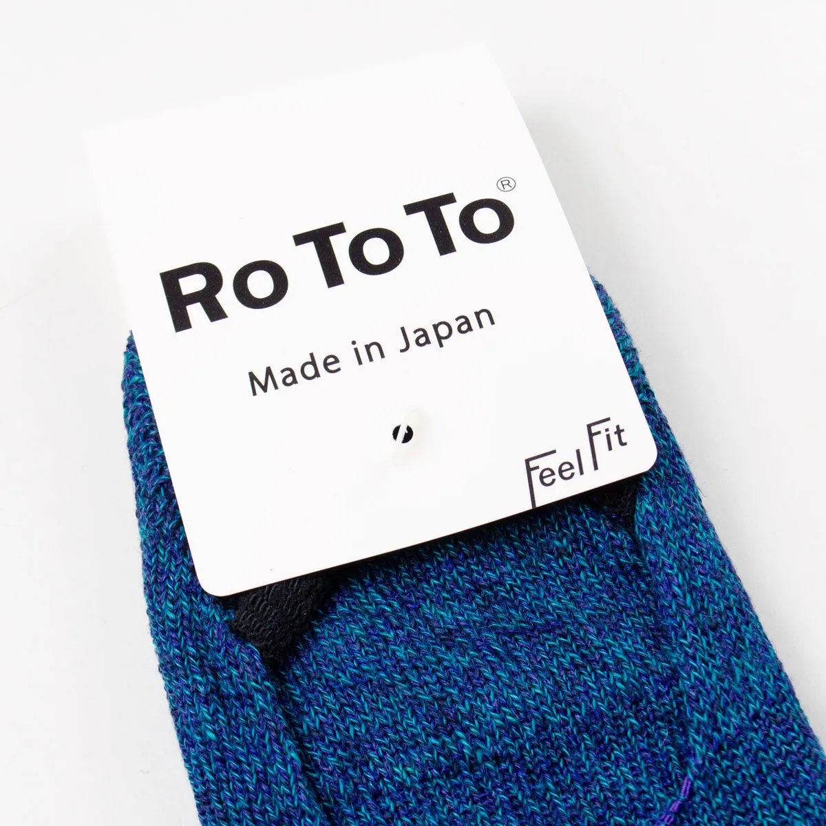 RoToTo - Low Gauge Linen Foot Cover Invisible Socks - Turquoise/Purple