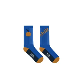 Socks dark blue with apple