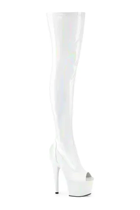 SS-ADORE-3011HWR White Hologram Thigh Boot