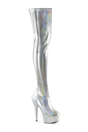 SS-DELIGHT-3000HWR Silver Patent Thigh Boot