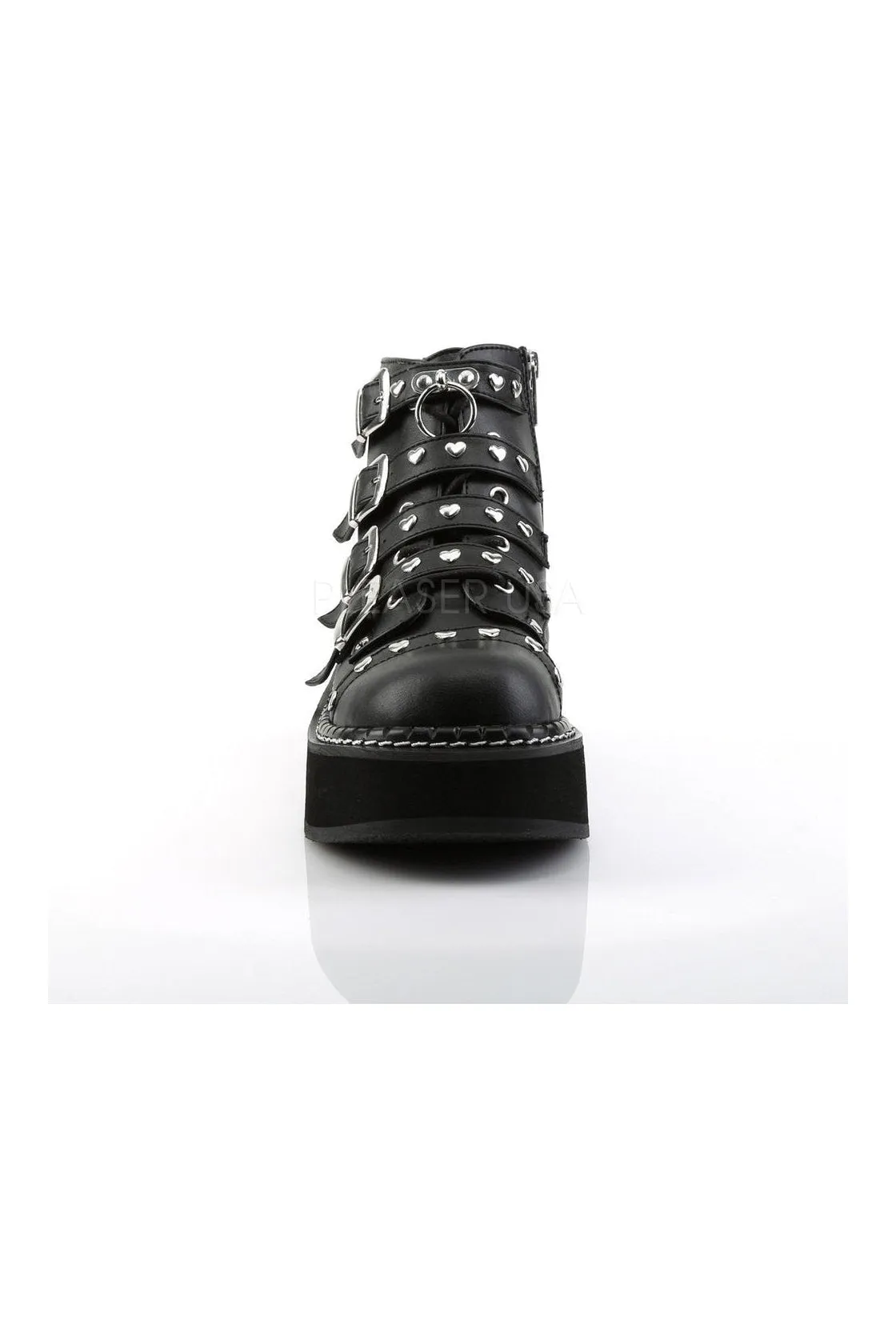 SS-EMILY-315 Demonia Ankle Boot | Black Faux Leather