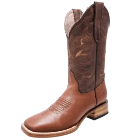 Women's Plain Honey Leather Square Toe Rodeo Boot